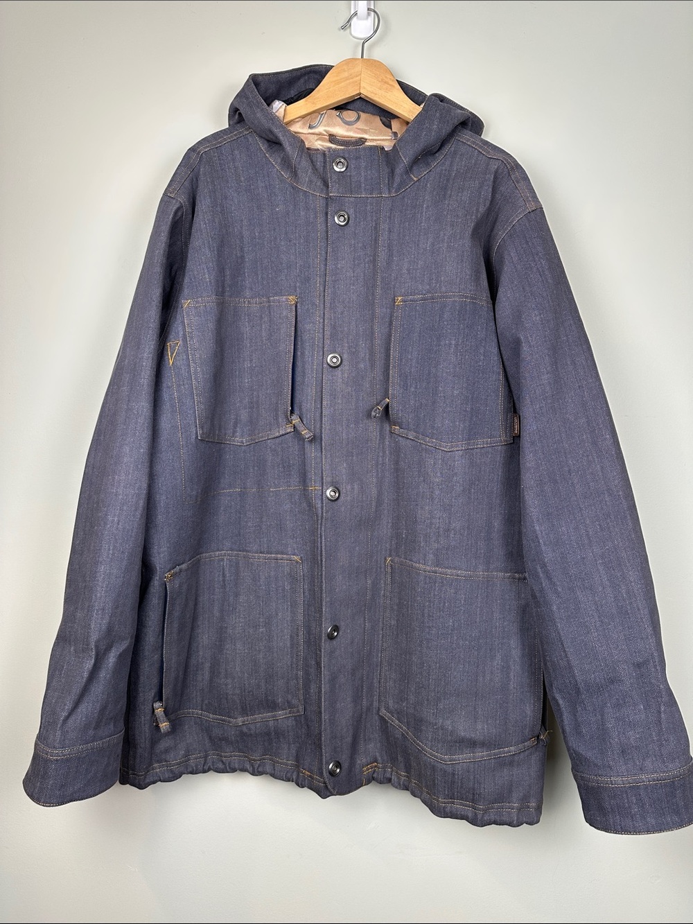 Burton Denim Snowboarding Ski Winter Jacket Coat Mens XL printed liner utility